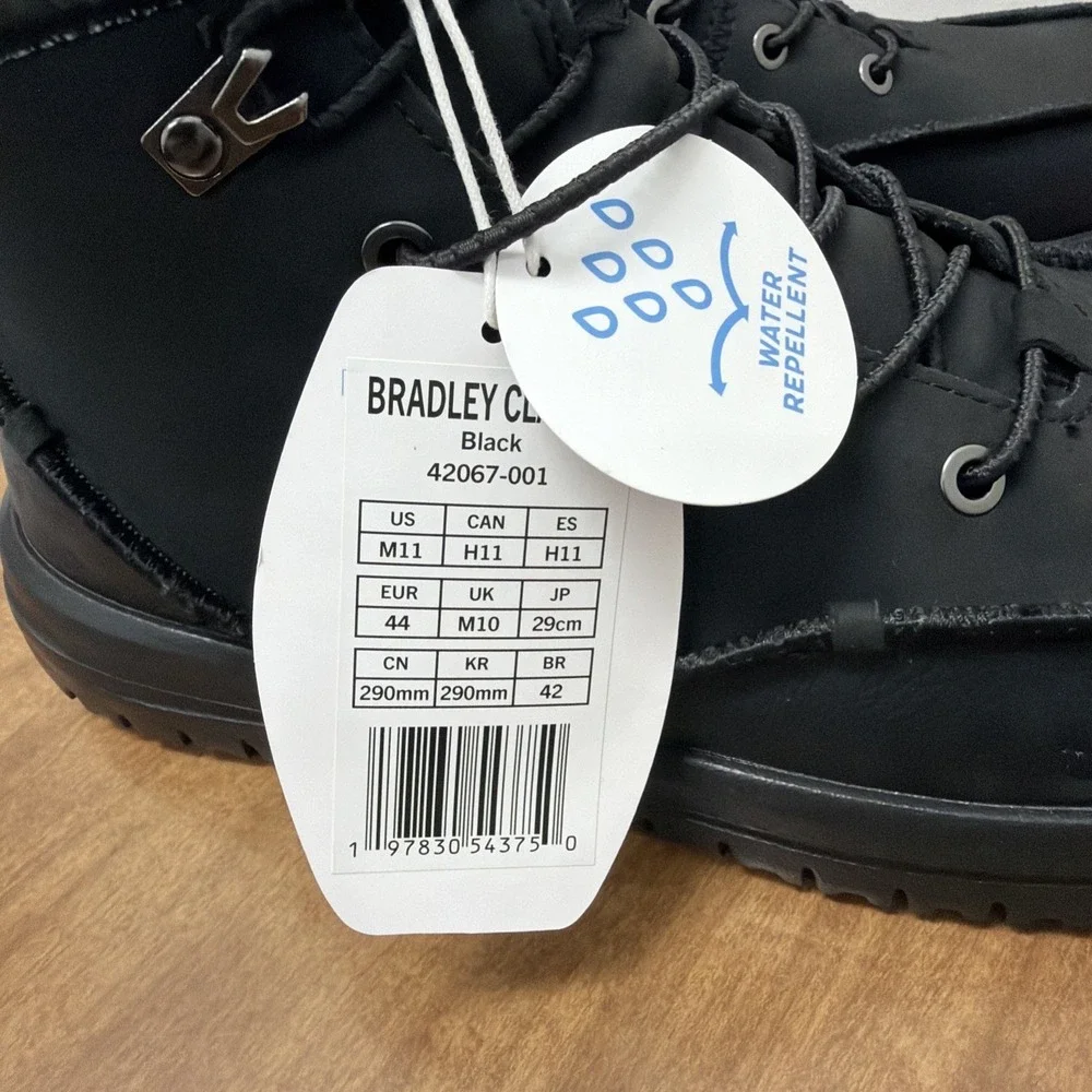 Hey Dude Men's Bradley Classic Boots Lightweight and flexible, Black/Black Sz 11
